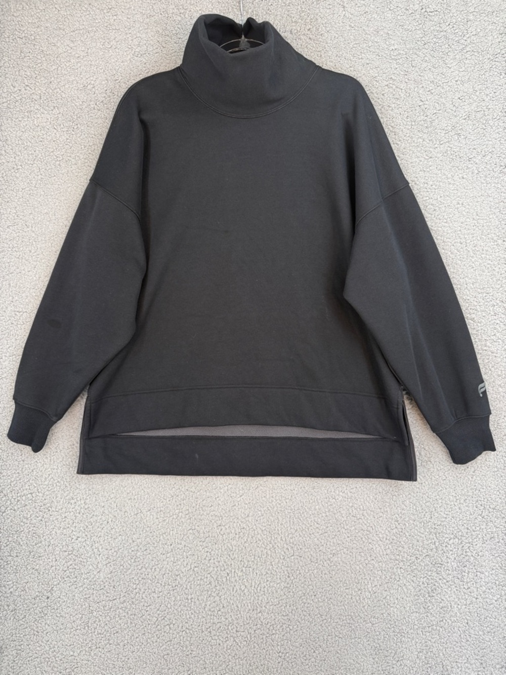 Fabletics women’s small Black Turtleneck oversized tunic long sleeve high low